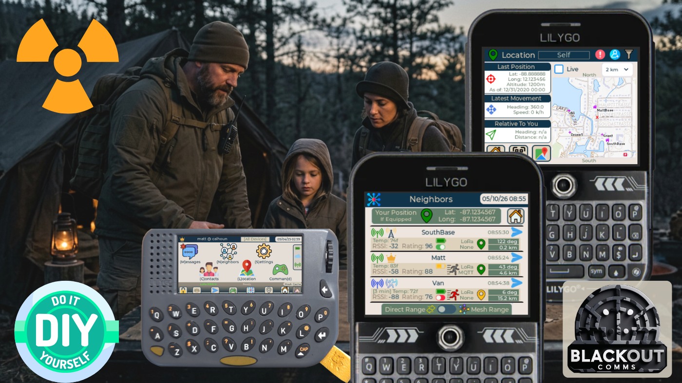 Handheld radio on a map, used here as an illustration of a communicator.